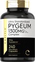 Carlyle Pygeum Supplement 1300mg Supplement 124; 240 kapsułki Supples 124; Non- GMO, Gluten Free Supplement 124; Africanum Bark Extract Supplement