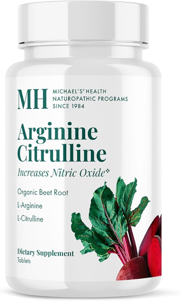 MICHAEL 's Health Naturopathic Programs Arginine Citruline - 90 Tablets - Increases Nitric Oxide - with Organic Beet Root - 30 Servings