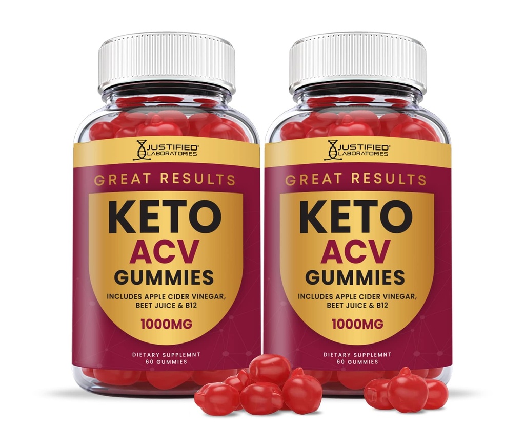 Uzasadnione laboratoria (2 opakowania wielkich wyników Keto ACCV Gummies 1000MG z sokiem winogronowym Sok buraczany korzeń B12 120 Gummys