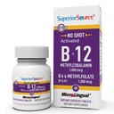 Superior Source No Shot Witamina B- 12 Methylcobalamina 1000 µg, B- 6, & Methylfolate 1000 µg - Pomaga Energia, Mózg i Heart Health - Bariatric Friendly - 60 Podjęzykowe tabletki rozpuszczające