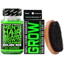 Beard Growth Kit w / 620,000mcg 14- in-1 BIOTIN Gummies / Beard Growth Vitamin & Hair Growth Vitamin for Men + 100% Lifetime Replacement First Cut Boar Bristle Brush & 360 Wave Brush for Men