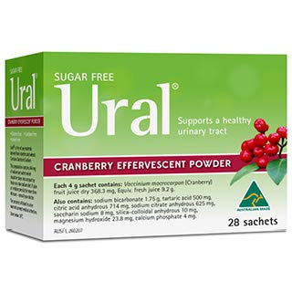 Ural Żurawina Effervescent Proszek 4G * 28 Saszetki Urynary Alkalinizer Cystitis Relief