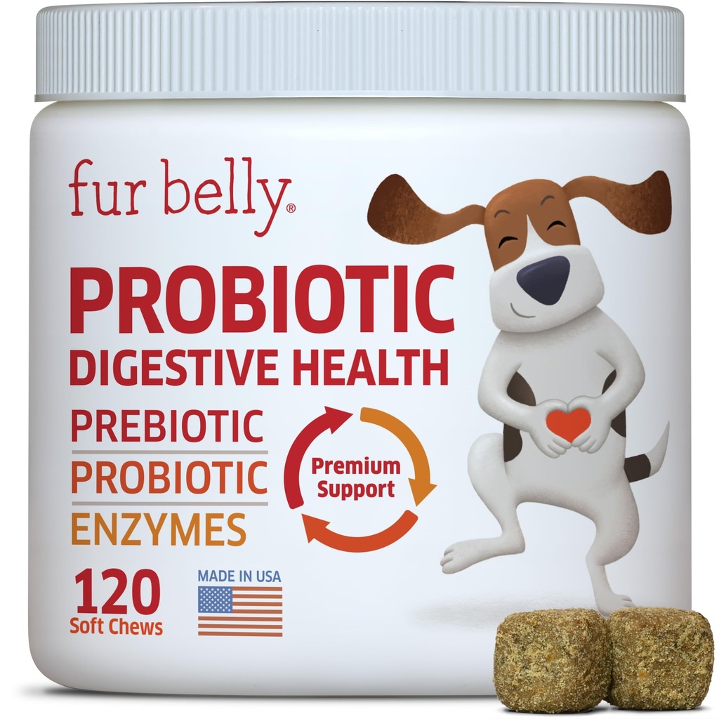 Probiotyki dla psów - Hot Spot Remedy dla psów + Prebiotyczne - Psy Alergia Chews - Poprawa trawienia & Upset Tummy, Relieve Gaz & Biegunka, Psy Probiotyki i Enzymy Digestive, 120 Pies Probiotic Chews