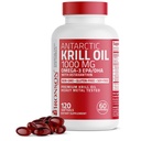 Bronson Antarktyczny olej krylowy 1000 mg z Omega- 3 EPA, DHA, Astaksantyną i fosfolipidami 120 Softgels