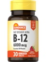 Sundance Fast Rozpuścić witaminę B- 12 Bilans 124; 6000mcg Bilans 124; 30 Tabletki 124; Natural Berry Flavor Bilans 124; Wegetarian, Non-GMO, i gluten suplement wolny
