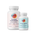 FullWell Witamina prenatalna + DHA ETAP 124; Omega 3 Olej rybny z DHA & EPA dla rozwoju mózgu i układu nerwowego Witalne składniki odżywcze: 124; Dietitian- sformułowane, Non-GMO, 3. strona Tested, 30 Sługi