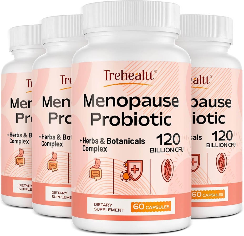 Suplementy menopauzy dla kobiet, 120 Miliard CFU Probiotic, 13- in-1 Herbs & Botanicals Complex, dla hormon menopauzy, Gorące błyski, nocne poty, Mood Swings, zaburzenia snu, Wegan, 240 Kapsułki