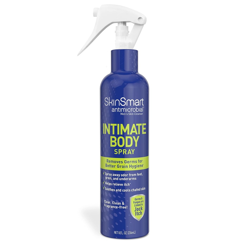 SkinSmart Men 's Intimate Spray, hypowolous Basic w butelce, Usuwa bakterie związane z Jock Itch i Foul Odors for, 8 Oz Spray Butelka