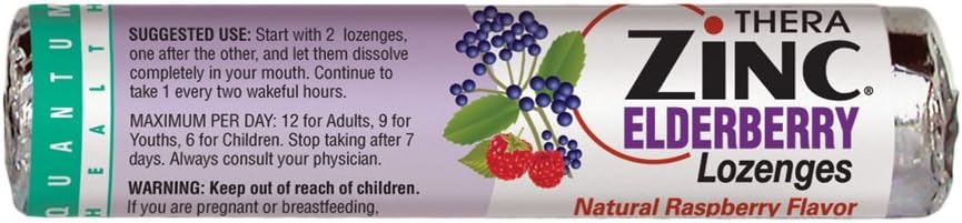 Thera Cynk Elderberry Lozenges, 14 sztuk (opakowanie po 12 sztuk)