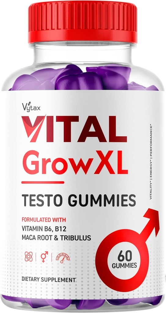 Vital Grow XL Gummies, Vital Grow XL Testo Gummies Maksymalna moc Zaawansowana receptura witaminy, Vital GrowXL Vitale VitalGrowXL Me Gomitas Premium suplement do żucia Vitalgrow (60 Gummies)