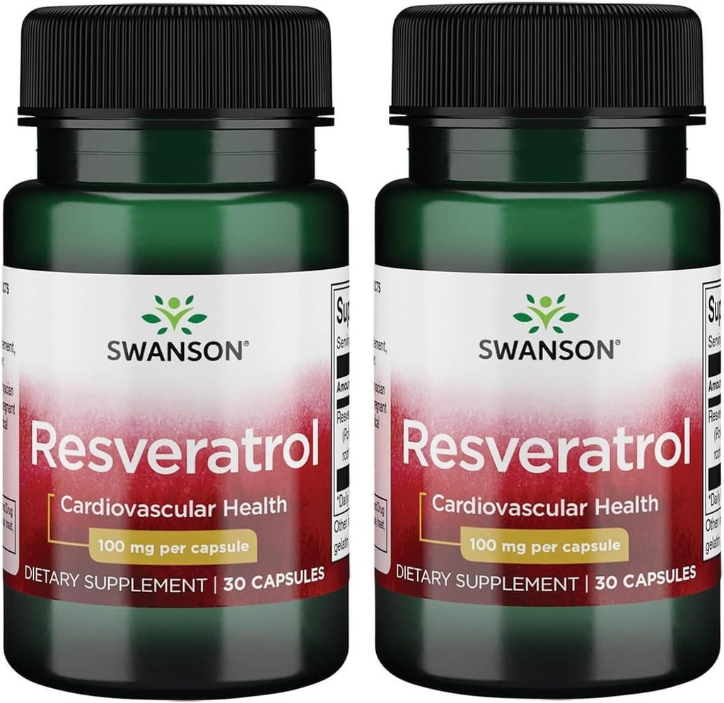 Swanson Resveratrol 100 100 Miligramów 30 Kapsułek (2 opakowania)