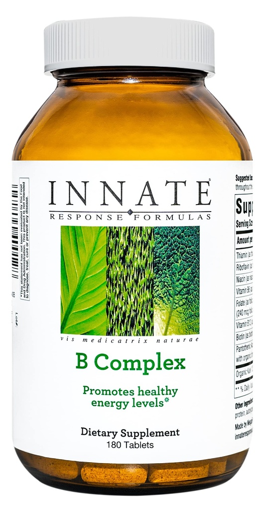 INNATE Response Profiles B Complex - B Supplement witaminy - Wspiera produkcję i metabolizm energii komórkowej - Wegan, Kosher, Projekt niezmodyfikowany genetycznie - Made Without 9 Food Allergens - 180 Tablets