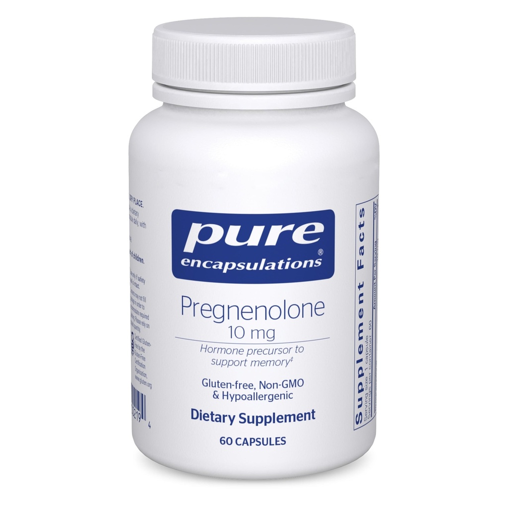 Pure Encapsulations Pregnenolone 10 mg - Support Memory & Hormone Balance* - Hormone Precursor - Gluten Free & Non-GMO - 60 Capsules