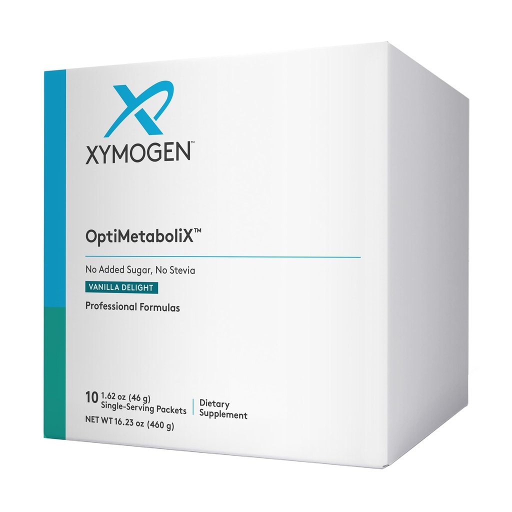 XYMOGEN OptiMetaboliX - Suplement do metabolizmu z B12 Witamin i folianu - Suplementy cynamonowe + Witamina B9 - Bez dodatku cukru, Wegan i gluten - Vanilla Delight (10 Servings)