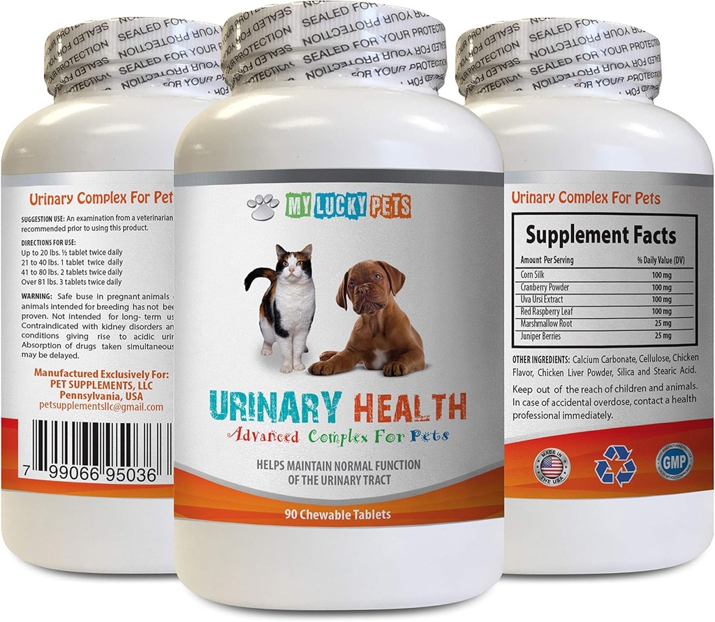 kot UTI Relief - Zwierzęta domowe Urynary Health Complex - dla psów i kotów - Advanced Bledder Support - kot Żurawinowy pisuar - 1 butelka (90 Potrawy)