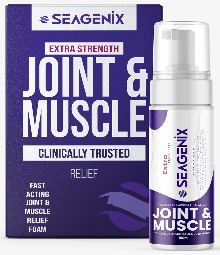 Extra Siła Mięśnie + Pianka Joint - Magnezu 124; Boswellia XI124; Arnica XI124; Formuła - Joint and Muscle Relief - Ease Inflamed Joints and Muscles - All Natural - Joints + Muscle Relief
