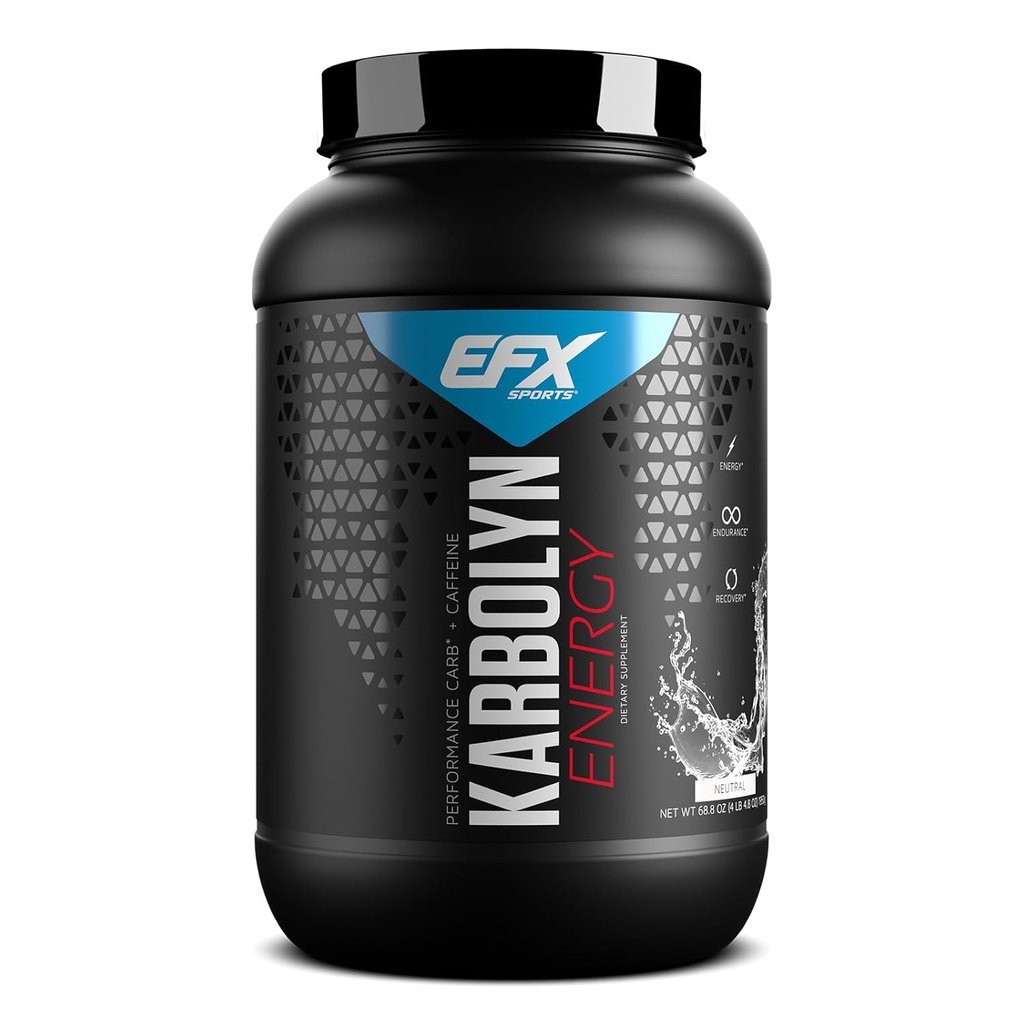 EFX Sports Karbolyn Energy 124; Performance Carbohydrate Powder + Cappuccine 124; Carb Load & Energize 124; 250mg Cappuccine 124; Sugar Free 124; 38 Servings (Neutral)
