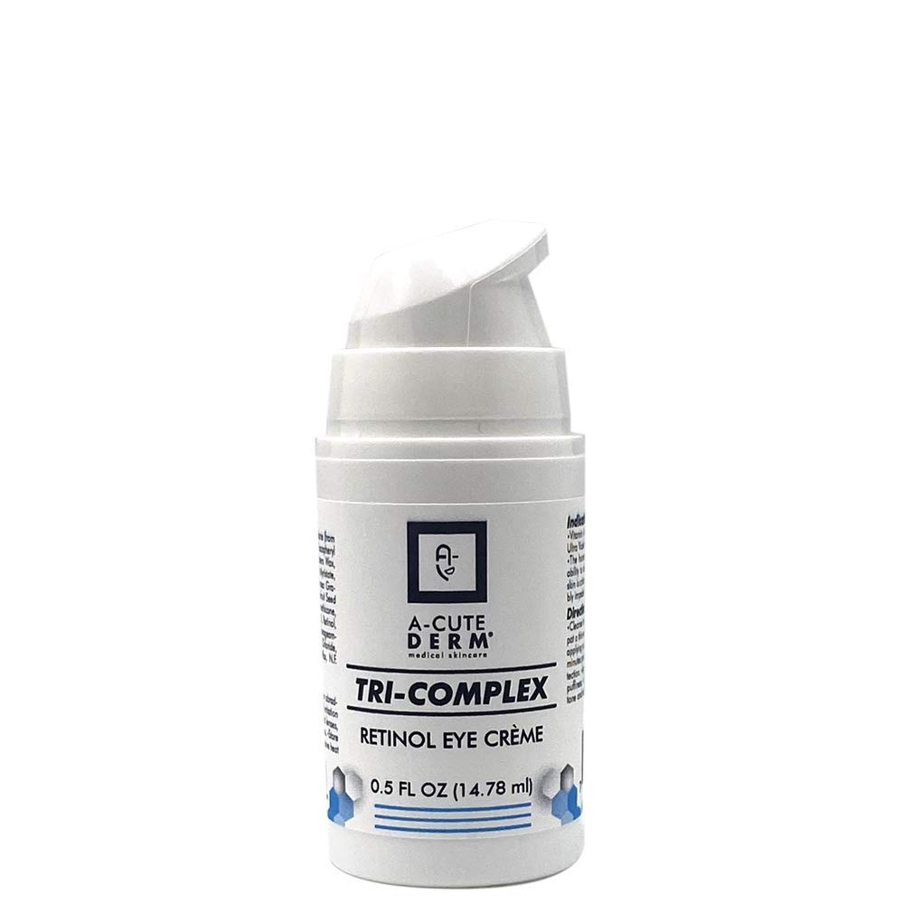 A- Cute Derm Tricomplex Retinol Eye Crème - Nawadniający krem do oczu z Retinol, Witamina C & E - Pomaga gładko wygląd Fine Lines - 0.5 oz