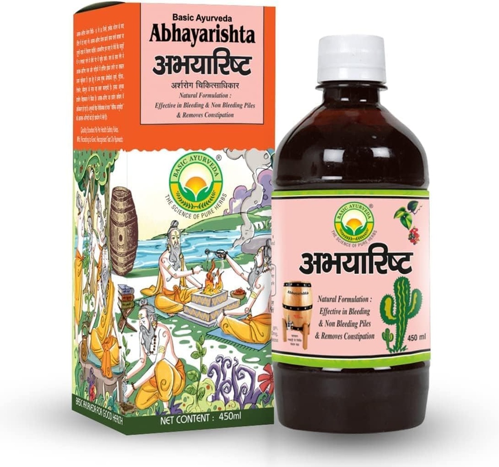Abhayarishta Syrup 450ml XI124; Certified Organic 100% Natural & Pure Herbal Tonic XI124; Ayurvedic Supplements for Trawienie & Intestine Health XI124;