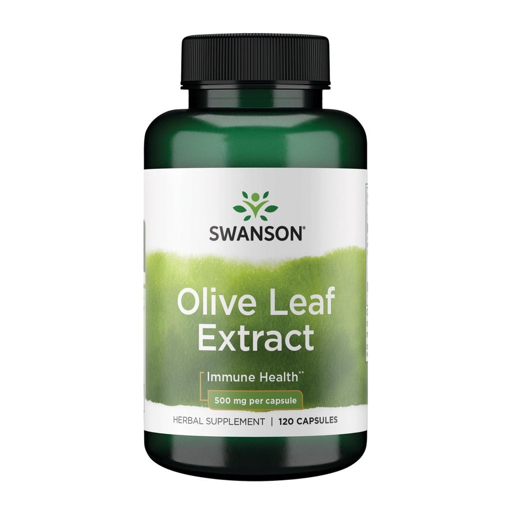 Swanson Olive Leaf Extract Kapsułki z 20% Oleuropein - Zapewnia wsparcie immunologiczne, Promotes układu sercowo-naczyniowego Zdrowie, i wspiera zdrowe ciśnienie krwi - (120 Kapsułki, 500mg każdy)