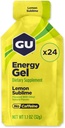 GU Energy Original Sports Nutrition Energy Gel, Wegan, Gluten- Free, Kosher i Dairy-Free On- The- Energia dla każdego treningu, 24- Count, Sublime cytryny