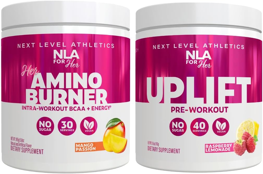 NLA for her Pre / Intra Workout Stack (zawiera jej Termogeniczne Amino Mango Passion i Upload Pre Workout Raspberry Lemonade)