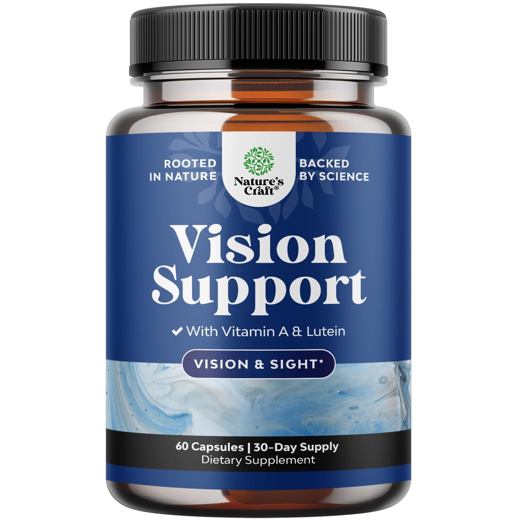 Kompletny suplement do zdrowia oczu dla dorosłych - Lutein 20mg na porcję vitamin do oczu Vision Dry Eyes Pressure and Blue Light Protection - Suplement dla dorosłych z Beta Carotene Eyes