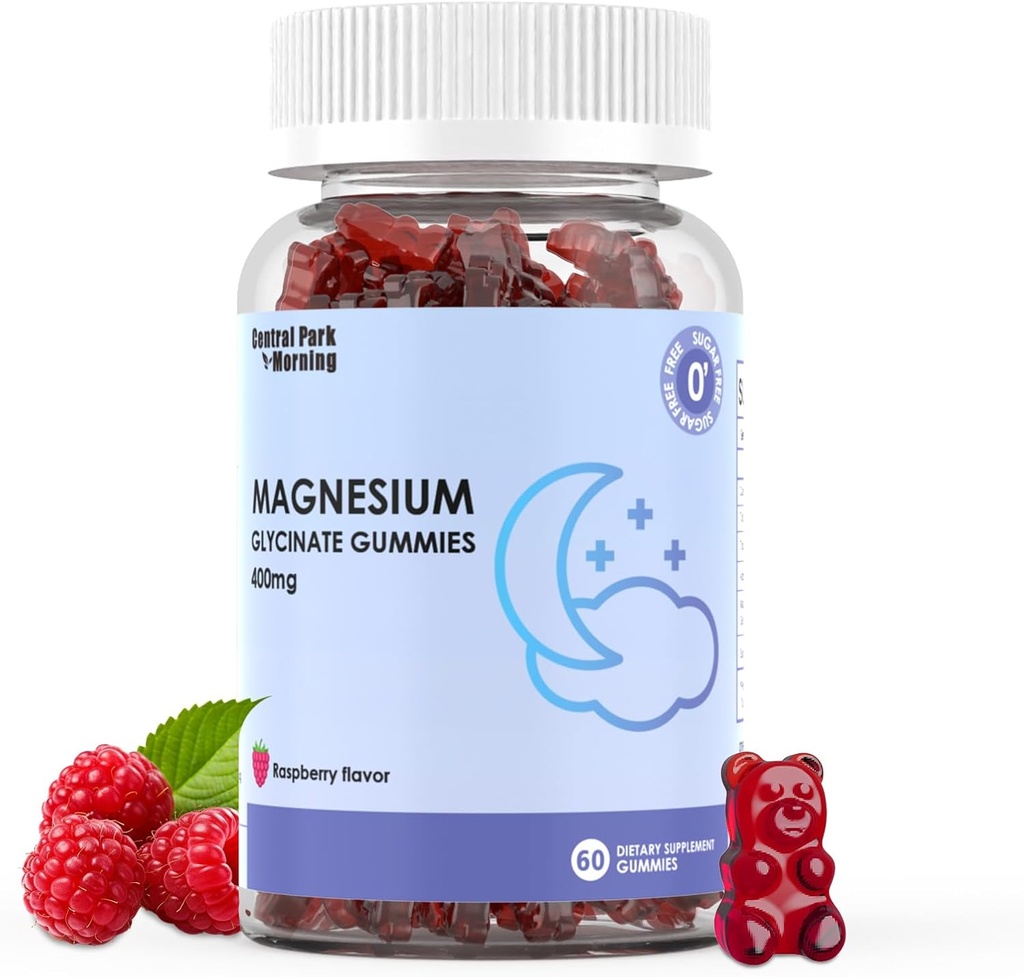Glucynian magnezu Gummies 400mg, suplement Glucynian magnezu wolny od cukru dla dorosłych, Mięśnie, Podtrzymywanie kości - 60 Gummies organicznych