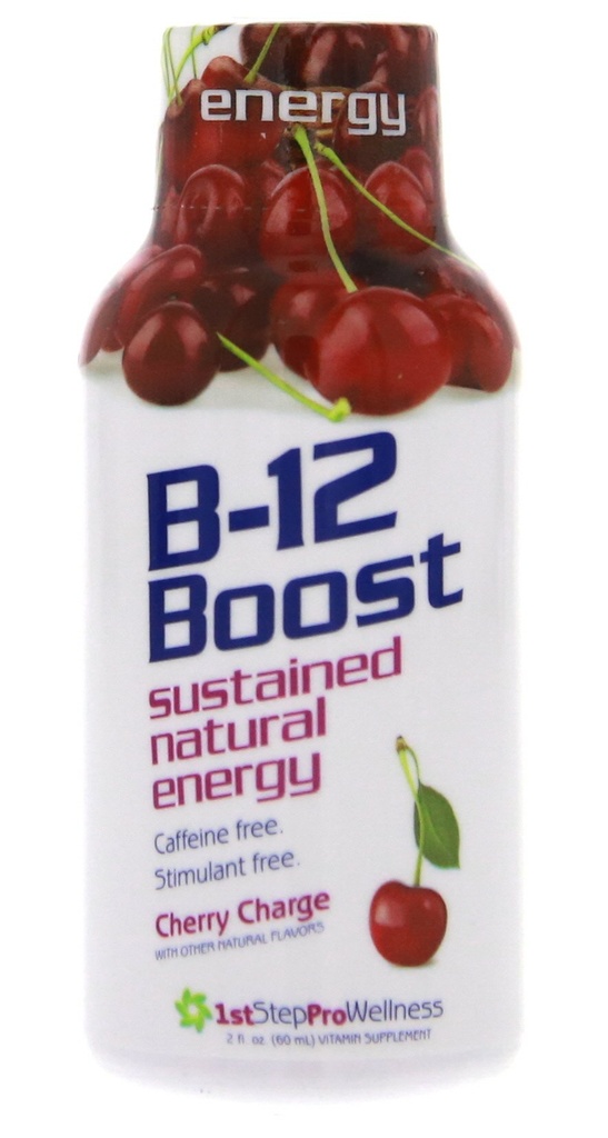 1. krok dla energii B- 12 Boost Cherry Charge 12 (2 fl oz) butelki