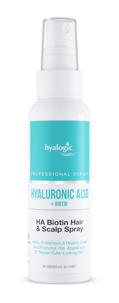 Hyalogic Biotin Hair Growth Spray z kwasem hialuronowym - Profesjonalny produkt do włosów cieńsze włosy - Zdrowy nawilżenie skóry głowy, nietłuszczowe, Volumizing Hair Product (4 Fl oz)