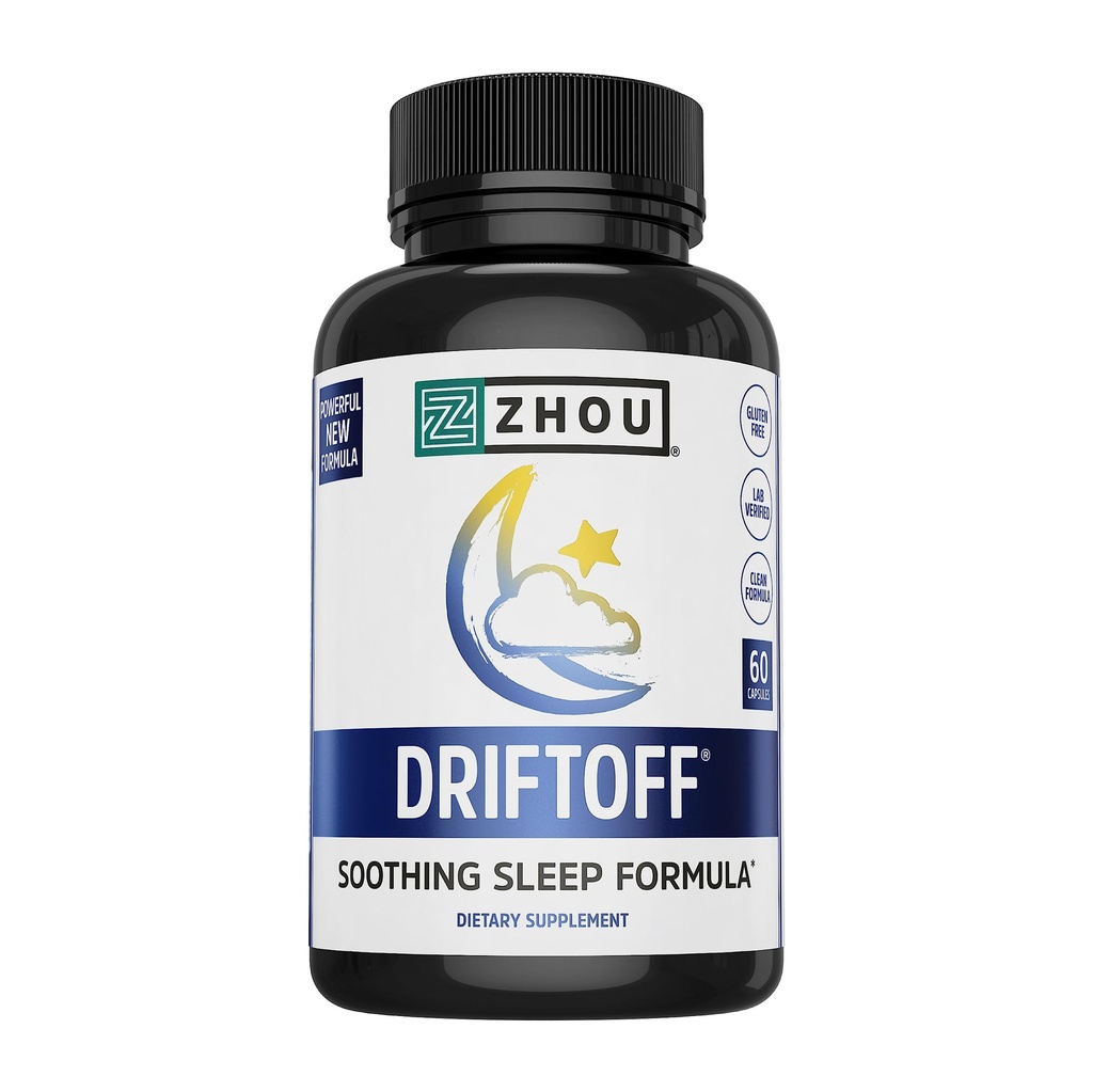 DRIFTOFF Natural Sleep Aid with Valerian Root & Melatonin - Sleep Well, Wake Refreshed - Non Habit Forming Sleep Supplement - Also Includes Chamomile, Tryptophan, Lemon Balm & More - 60 Veggie Caps