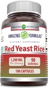 Amazing Formulas Red Yeast Rice 1200mg Per Serving Capsules Supplement Amend124; Non-GMO Amend124; Gluten Free Amend124; Made in USA (180 Count)