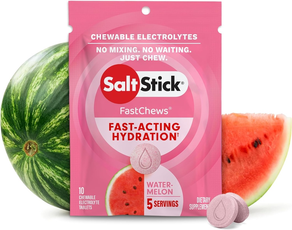 SaltStick Fastbet Electrolyte Zamienne tabletki do nawadniania, Opakowanie zawierające 10 tabletek, Arbuz, 10 Liczba