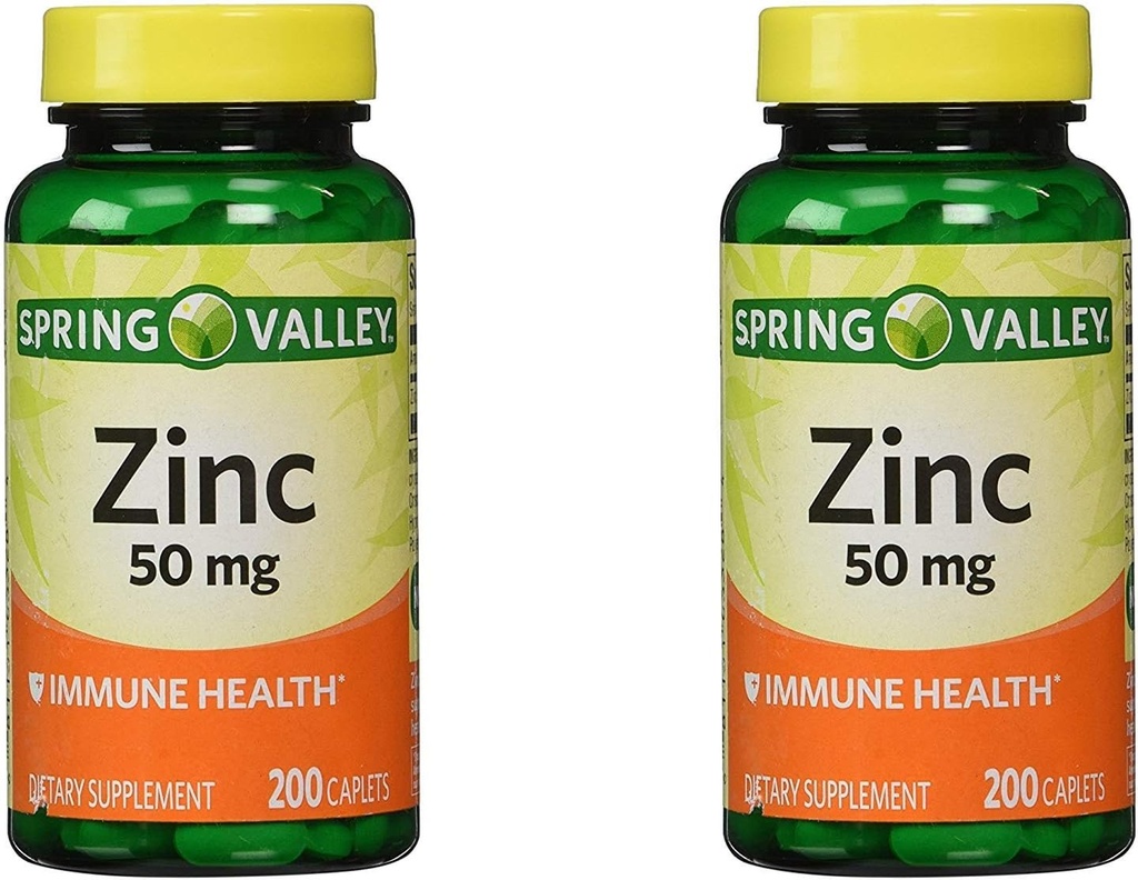 Spring Valley Cynk 50 mg, 200 Ct (2 opakowania)