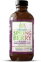 Andi Lynn 's SpringBerry, Organic Black Elderberry Syrop, Pollen Defense & Sinus Relief dla alergii sezonowych, Ziołowy suplement immunologiczny dla dzieci i dorosłych, 4 oz