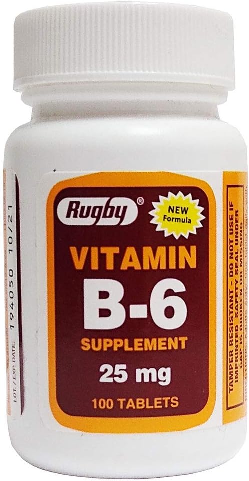 Witamina B- 6 25 mg, 100 tabletek, Watson Rugby - Kup opakowania i zapisać (opakowanie po 3)