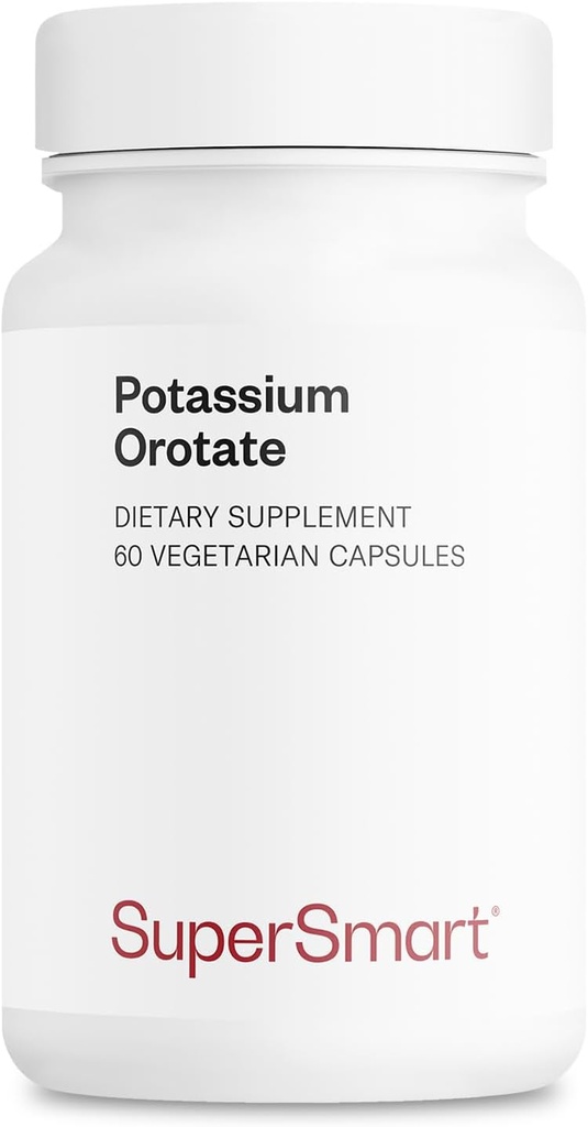 SuperSmart Supplement Potasu Orotin 450mg dziennie (Enhanced Absorption) - Potas z kwasem orotycznym 124; Non-GMO & Gluten Free - 60 Kapsułki wegetariańskie