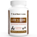 Real Mushrooms Lion 's Mane Pet Mushroom Supplement - Pet Wellbeing Kapsułki - dla Cat & Dog Supplement & Vitamin - Wsparcie Mindful Routines - Organic, Wegan, Non-GMO, 120 Count