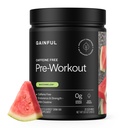 Gainful Cafeline Free Pre Workout Powder with Creatine, Awatermelon Flavor, Wspomaga wytrzymałość, Endurance, & Recovery, BCAA, Beta Alaine, L- Citruline, Brak sztucznych składników, 20 Służenie