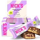 Nick 's Protein Bars Czekoladowe 124; Wysokie białka 124; Niskie kalorie 124; Niskie keto keto Przyjazne przekąski bez dodatku cukru (Opakowanie zbiorcze 12 barów x 50g) (12 Hrabia (Opakowanie 1), Czekolada migdałowa)