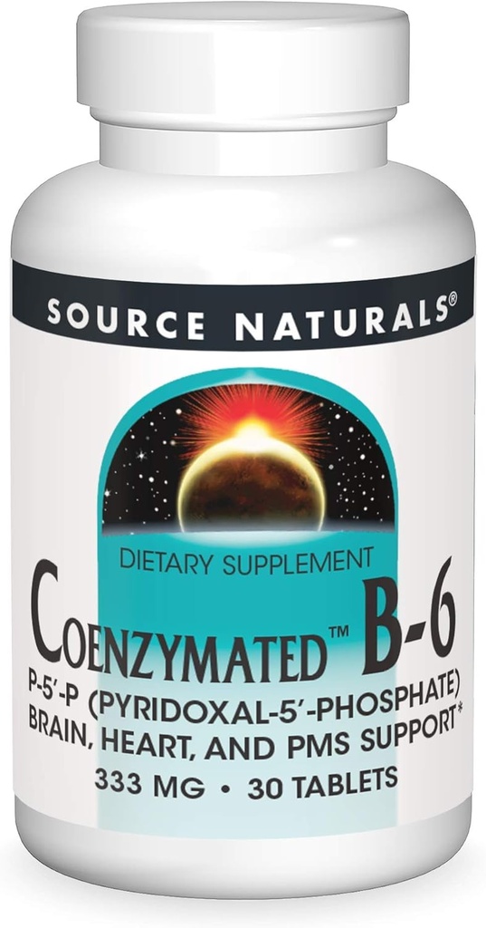 Źródło Naturals Coenzymated B- 6, Promotes a Healthy Nerwowy System *, 333mg - 30 Tabletki