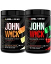 Jacked Factory X John Wick - Wick Mode Pre Workout Powder - Intensywna energia, Battle- Ready Focus, Niepowstrzymane zaangażowanie i Sheer Will - Last Tropical Sunrise & Osaka Cherry Blossom (80 Sług)