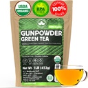 U.S. Wellness Naturals Organic Gunproder Zielona herbata 124; Loose Leaf 124; Premium Jakość 124; 100% Certified Organic Green Tea 124; 16oz / 453g
