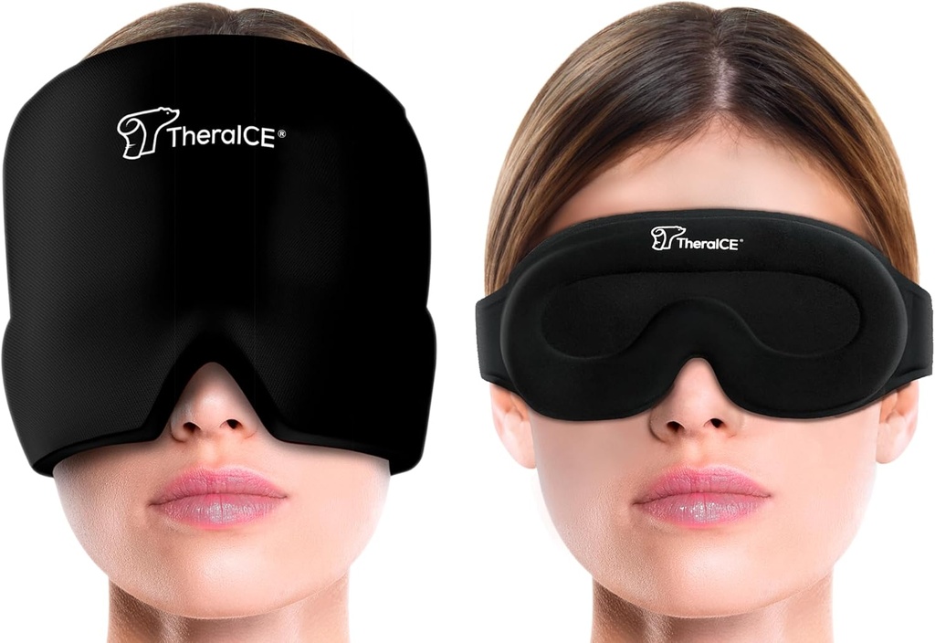 Terapia termiczna Migrena Ból głowy Relief Cap, Hot & Cold Therapy Hat, Migrena Relief Cap, Cool żel Head Wrap, Ból głowy Cap Ice Pack Mask + TheraICE Chłodzenie Gel Relief Sleep Mask