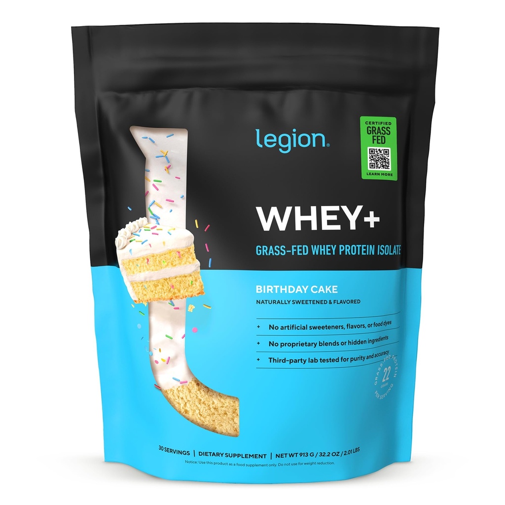 LEGION Serwatka + Izolat z serwatki z krów karmionych trawą - Izolat z białka serwatki w proszku niskokaloryczne, niemodyfikowane genetycznie, wolne od cukru, laktoza i gluten, wszystkie naturalne białka w proszku dla mężczyzn i kobiet, 30 Służenie