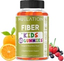 Fiber Gummies dla dzieci - 60 Hrabia - Wegetarianin, Gluten Free, Żelatyna Free, Fiber Supplement for Kids - Fiber prebiotyczny do wsparcia trawienia, Ruch jelit i zdrowia immunologicznego