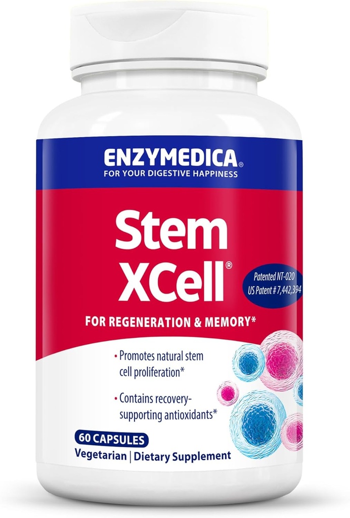 Enzymedica, Stem XCell, Enzyme and Antioxidant Support for Brain and Cellular Health, 60 Capsules