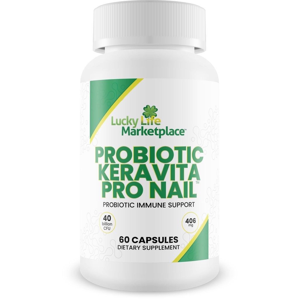 Probiotyczne Keravita Pro Nail - Probiotyczne immunologiczne wsparcie w celu wsparcia ciała naturalnie bronić przed grzybem - Promowanie jasnych paznokci - Wsparcie zdrowe Gut Microbiome Pomoc immunologiczna Reakcja