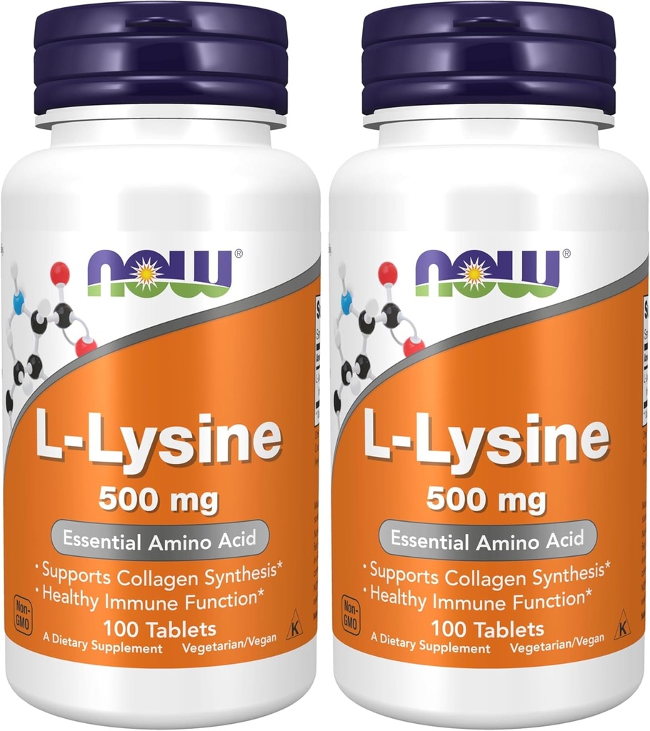 Teraz suplementy, L-lizyna (Chlorek L-lizyny) 500 mg, Kwas amino-, 100 Licznik (Opakowanie po 2)