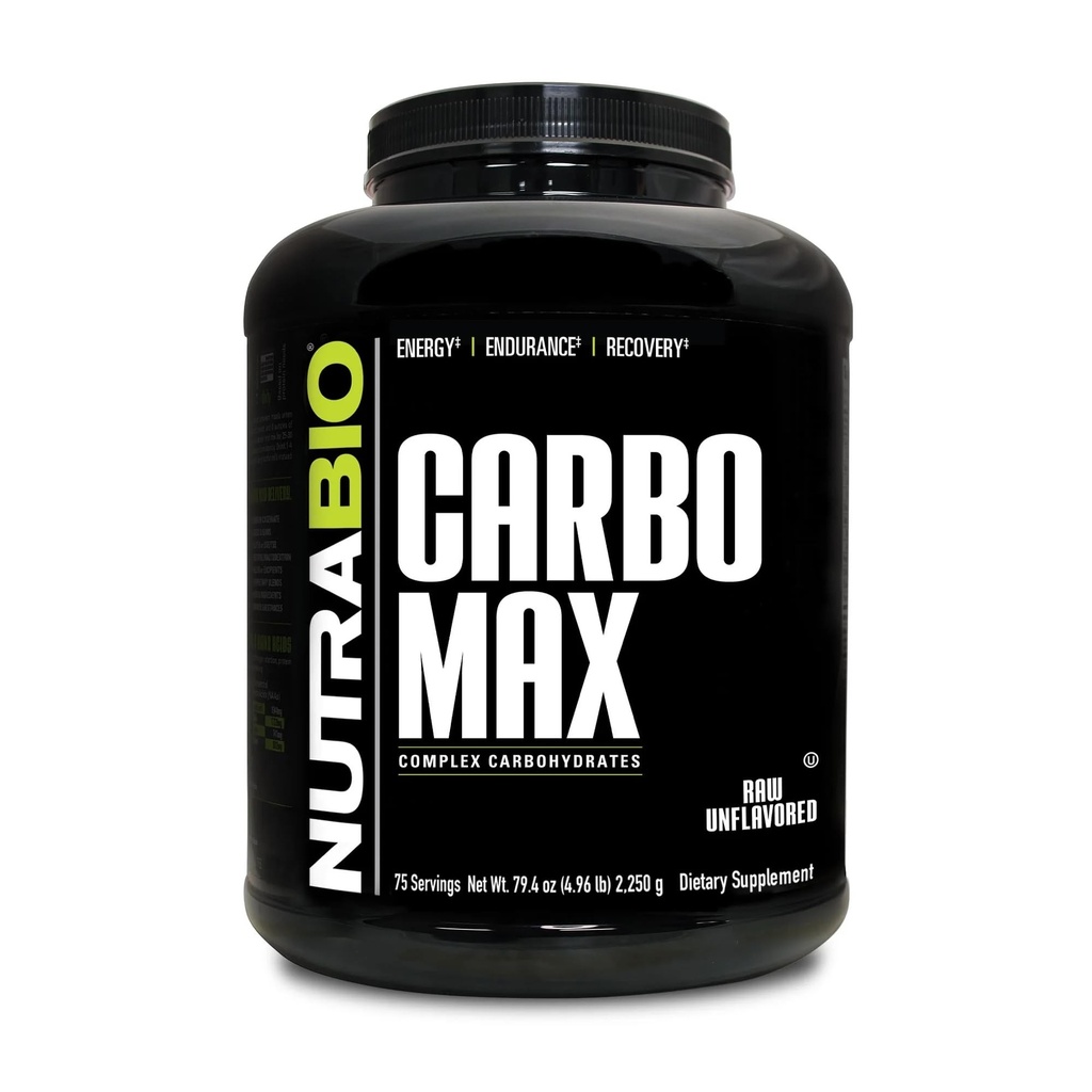 NutraBio CarboMax Maltodekstryna Proszek - Węglowodany proszek do długotrwałej energii - Calorie bogaty w mięśnie i grain masy ciała - Nieflawored - 5 funtów, 75 Służenie